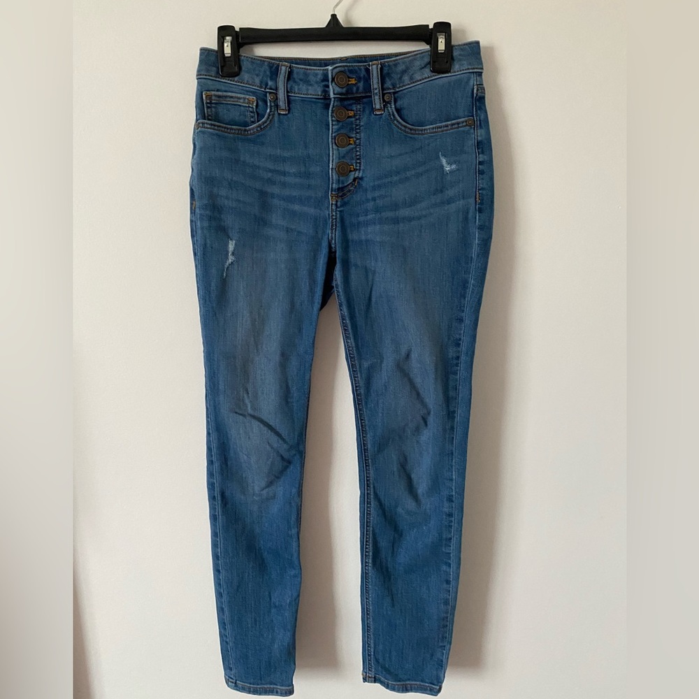 Lauren Conrad Button Fly High Rise Skinny Jeans Size 6